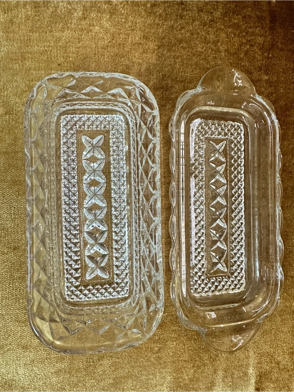 Vintage Anchor Hocking Wexford Pressed Glass Covered Butter Dish